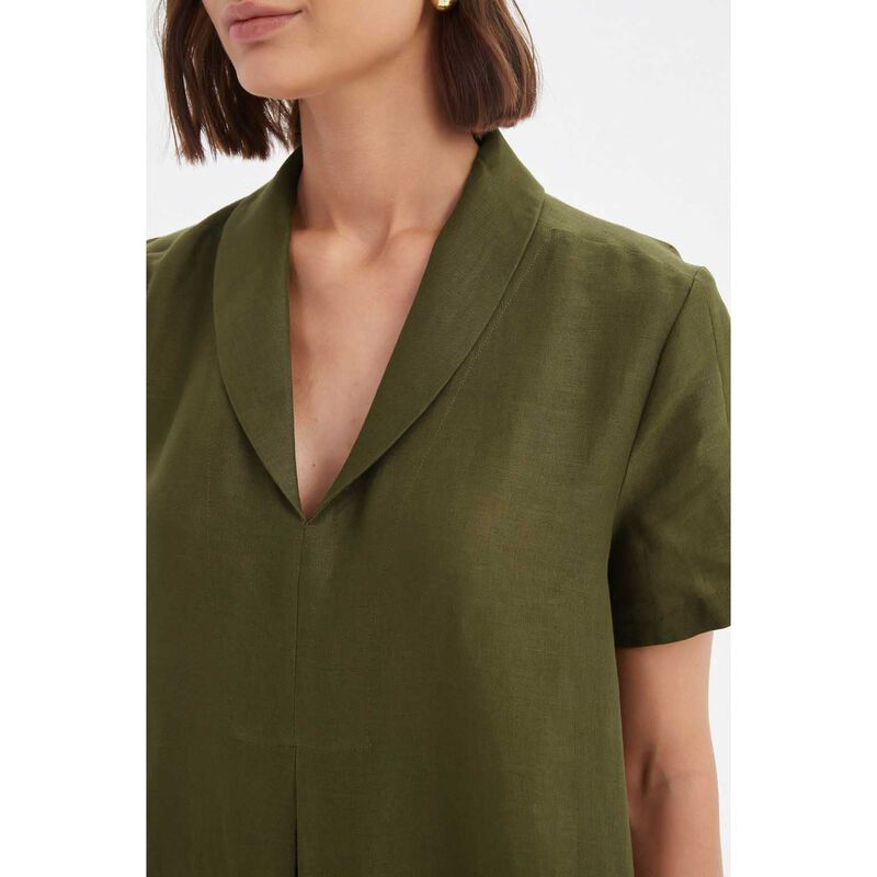TIRELLI Shawl Collar Pleat Dress image number 2